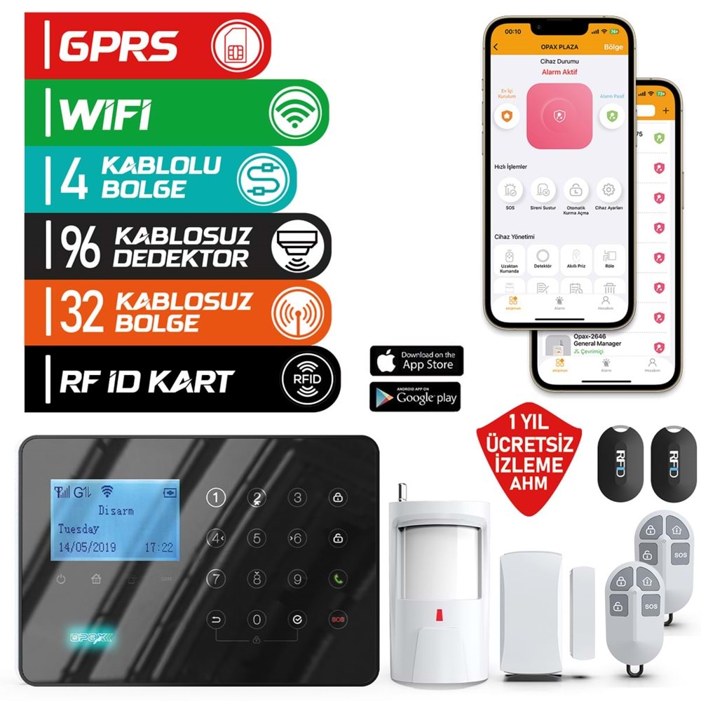 ARD-575-4G GPRS/GSM/WİFİ ALARM PANELİ KABLOSUZ SİRENLİ - Görsel 2