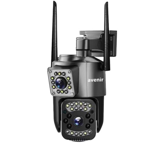 AVENİR AV-M07 4MP (2*2MP) 2 KAMERALI 4G SİM KARTLI IP PTZ KAMERA V380 PRO APP