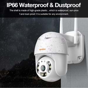 AVENİR AV-M20 3MP CCTV KABLOSUZ İKİ YOLU SES ONVİF DESTEKLİ WATERPROOF PTZ WIFI IP KAMERA - Görsel 4