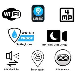 AVENİR AV-S232 4MP SOLAR WIFI IP PTZ DUAL LİGHT ÇİFT KAMERALI V380 PRO APP KAMERA - Görsel 4