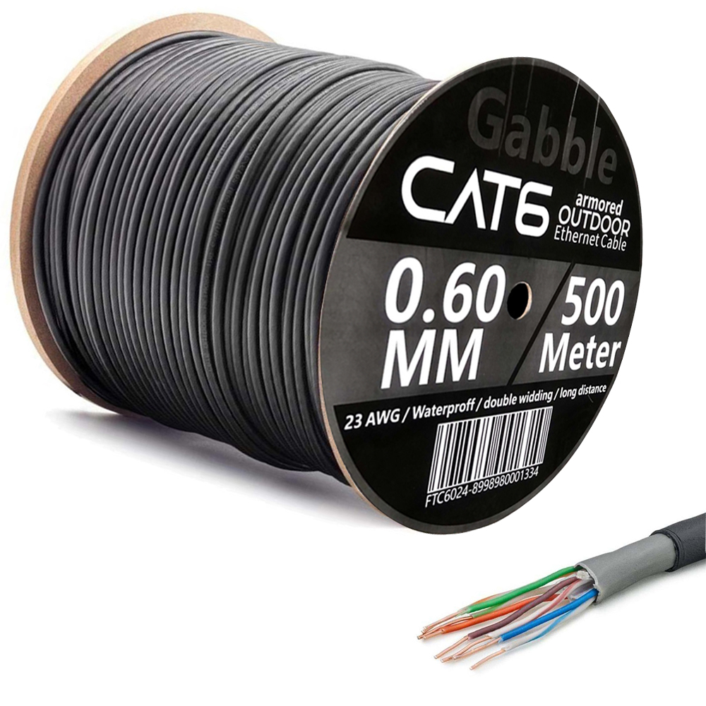 Gabble Cat6 Kablo 23Awg 0.60mm Dış Mekan 500mt