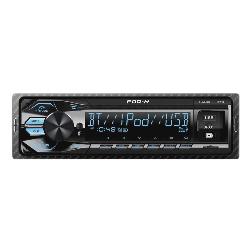For-X X-4250BT AUX/2xUSB/SD/FM Bluetooth Profesyonel Oto Teyp - Görsel 3