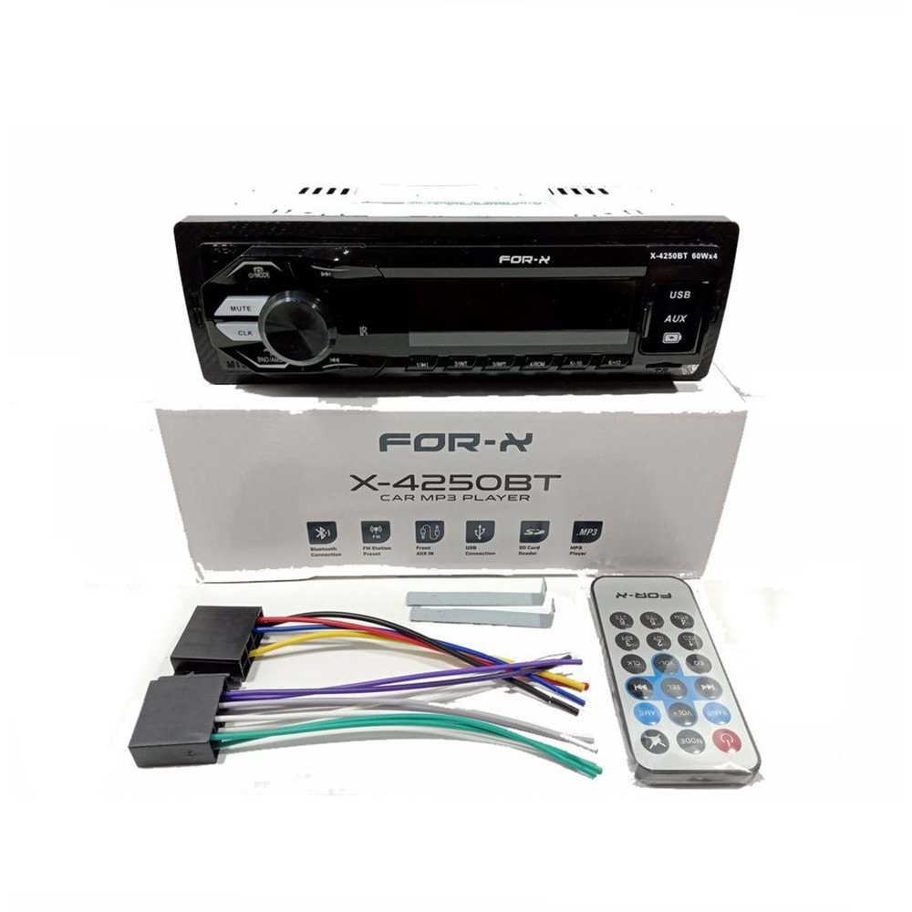 For-X X-4250BT AUX/2xUSB/SD/FM Bluetooth Profesyonel Oto Teyp - Görsel 4