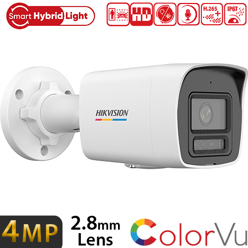HIKVISION DS-2CD1047G2H-LIUF 4MP 2.8MM 30MT COLORVU SMART HYBRID LIGHT ACUSENSE DAHİLİ MİKROFON IP BULLET KAMERA