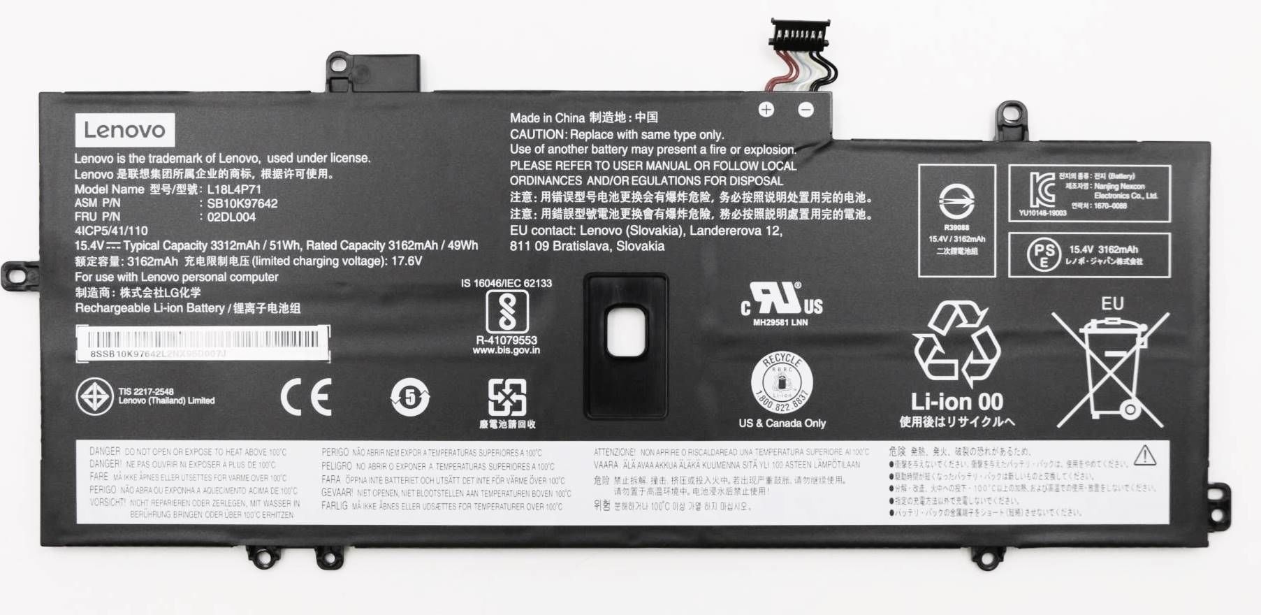 Lenovo L18L4P71 L18M4P72, X1 Yoga 4th 5th Gen 20QF 20QG 20SA, 20SB 20UB 20UC Batarya, Lenovo Thinkpad X1 Carbon 7th Gen 20QD 20QE Gen 20R1 20R2 8th Gen 20U9, 20UA 5B10W51833 5B10W51834 5B10W51835 02DL004 02DL005 02DL006 Orjınal Batarya Pil