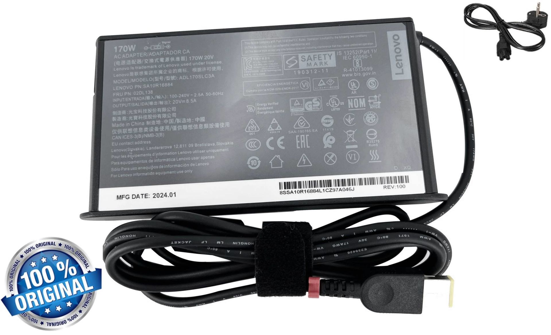 Lenovo Orjinal Gaming Dikdörtgen Pinli Uç Usb Tip Adaptör Şarj Cihazı 20V 8.5A 170W  4X20E50574 ADL170NLC3A 36200321 45N0487 ADL170NLC2A ADL170NLC2A ADL170NLC3A 45N0370 45N0373 45N0374 45N0375 45N0487 4X20E50574 36200321 PA-1171-71