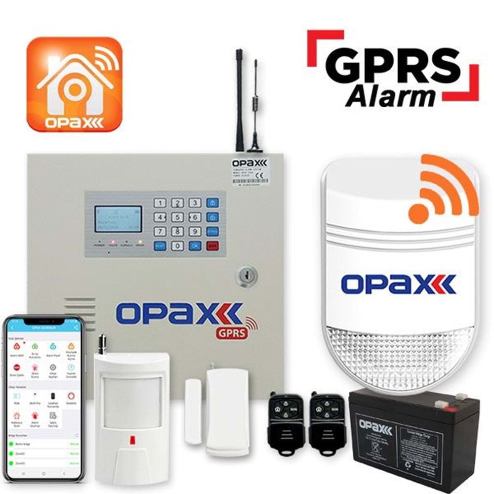 OPAX-2646 GPRS/GSM/WİFİ ALARM PANELİ KABLOSUZ SİRENLİ - Görsel 4