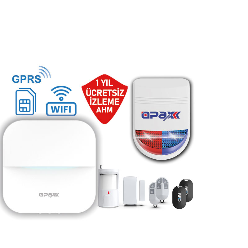 OPAX-W20-BEYAZ GPRS I WİFİ & BGR-09 KABLOSUZ SİRENLİ ALARM SİSTEMİ  - Görsel 3