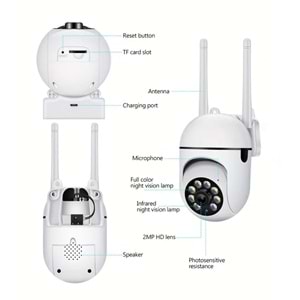 RAYNOX RX-TYU101 2MP MINI SPEED DOME WIFI SMART CAMERA - Görsel 3